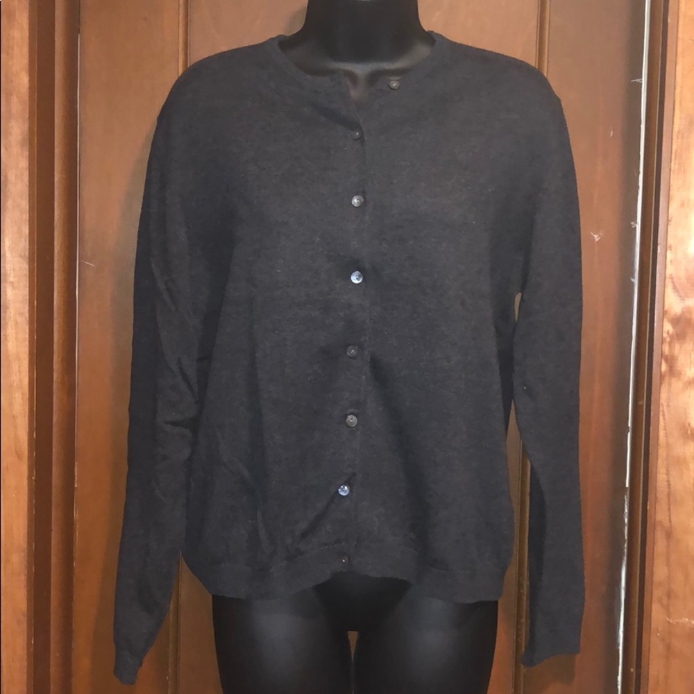 Lands End Grey Cardigan